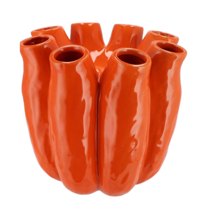 Daan vase en bois courbé tube luna orange 24 cm | 2 pièces
