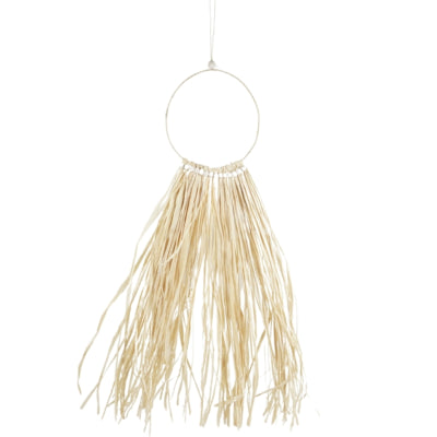 Décoration murale cercle de perles de raphia 70 cm | 24 pièces
