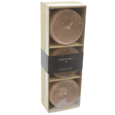 Countryfield bougie flottante bollie beige 7 x 5 cm lot de 3 | 12 pièces