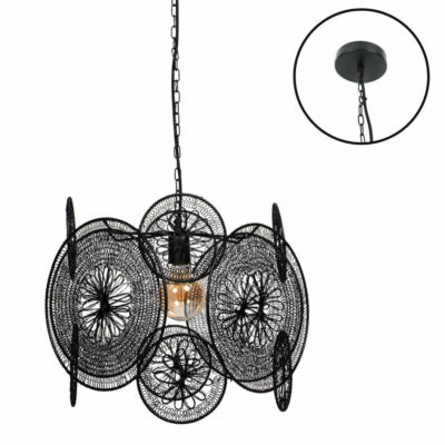 Ptmd lampe suspendue desh noire 40 cm | 2 pièces