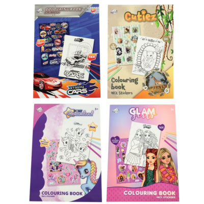 Livre de coloriage Craft Universe a5 avec autocollants 4 assortis | 24 pièces