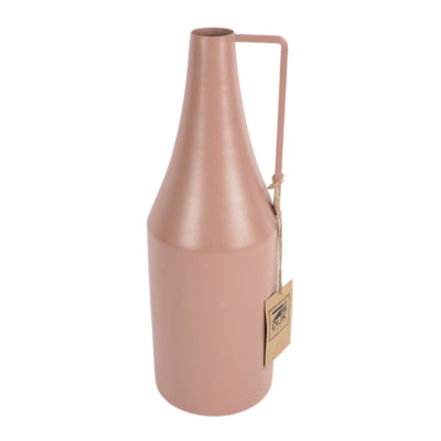 Vase bouteille métal vieux rose 29 cm | 8 pièces