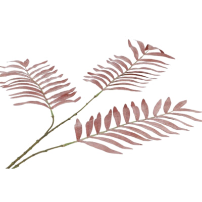 Daan branche artificielle en bois courbé feuille de palmier soie vieux rose 95 cm | 6 pièces