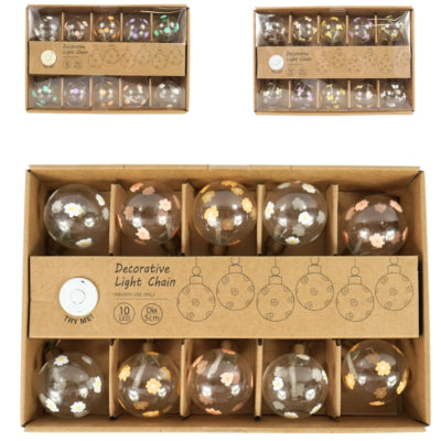 Guirlande lumineuse 10 LED sur pile 320 cm assorties | 12 pièces