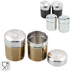 Salière et poivrière inox 7 cm 3 assortis lot de 2 | 24 pièces