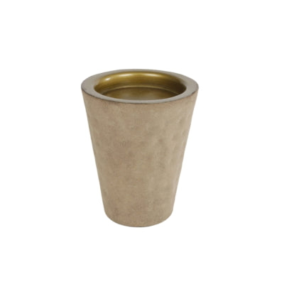 Photophore tiffany beige doré 8 cm | 12 pièces