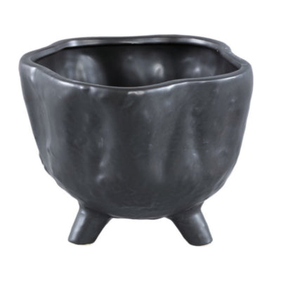 Ptmd pot de fleur ricco l noir 22 cm | 4 pièces