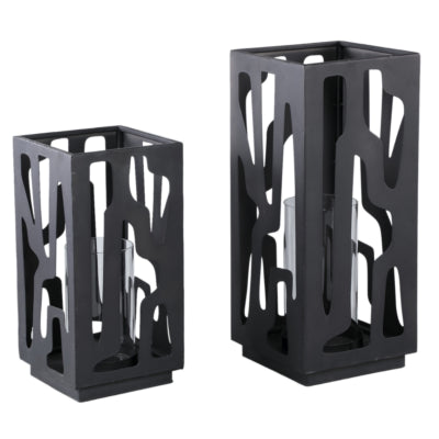 Ptmd lanterne dewey noir 32 cm | 2 pièces