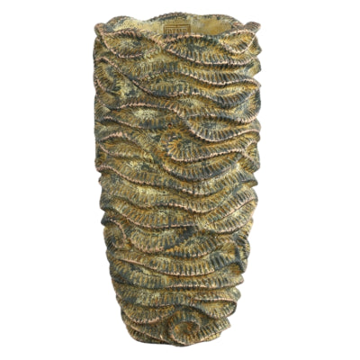 Pot de fleur Ptmd vagues marron haut l 37 cm | 2 pièces