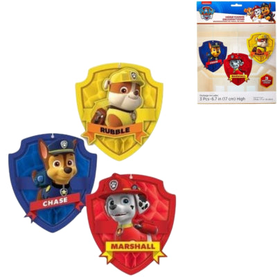 Amscan boule de décoration en nid d'abeille Paw Patrol 17 cm lot de 3 | 12 pièces