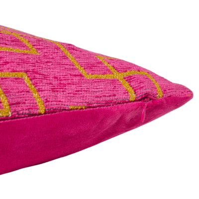 (r) housse de coussin jacquard rose 45 x 45 cm | 12 pièces