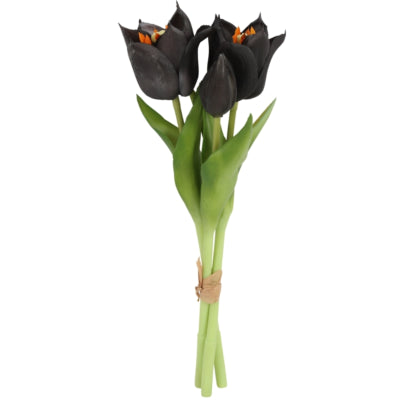 Countryfield bouquet artificiel tulipe greigii noir 30 cm | 24 pièces