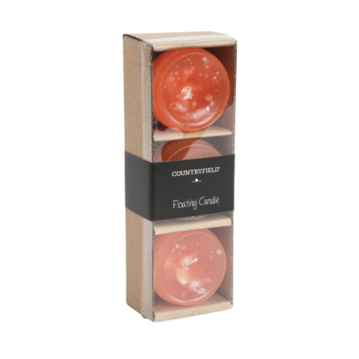 Countryfield bougie flottante bollie orange 5 cm lot de 3 | 24 pièces