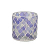 Daan photophore en bois courbé mosaïque s violet 8 cm | 24 pièces