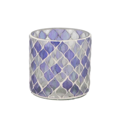 Daan photophore en bois courbé mosaïque s violet 8 cm | 24 pièces