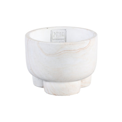 Ptmd pot de fleur marmy crème m 14 cm | 8 pièces
