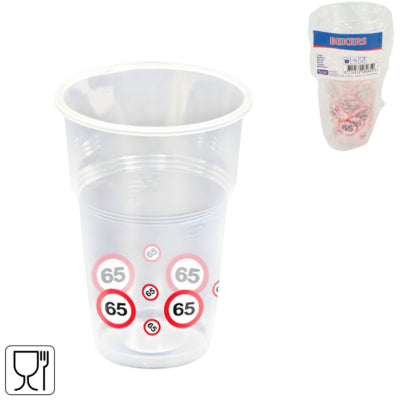 Gobelets jetables Folat 65 ans 350 ml 10 pièces | 24 pièces