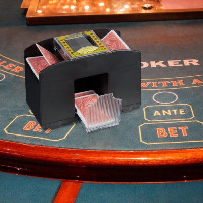 Mélangeur de cartes à batterie Relaxdays noir 4 jeux | 6 pièces
