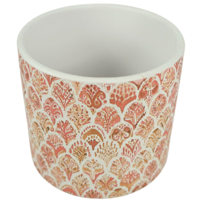 Pot de fleurs orange en céramique 13,5 cm | 6 pièces