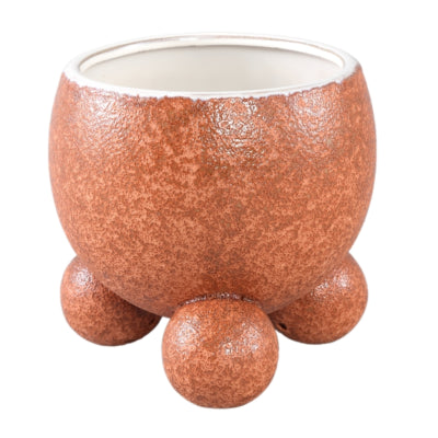 Ptmd pot de fleur malinda xl orange 20 cm | 6 pièces