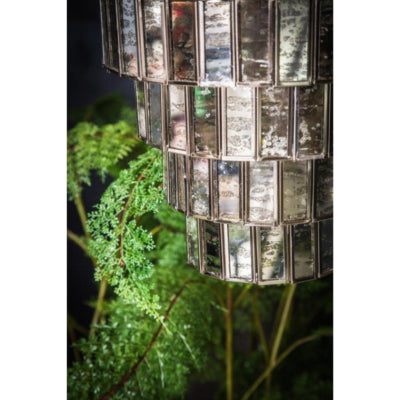 Ptmd lampe suspendue ceylin couleur argent 51 cm | 2 pièces