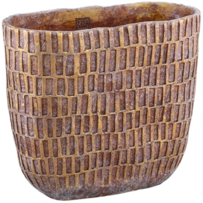 Ptmd pot de fleur vivienne marron 40 cm | 2 pièces