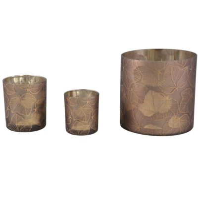Ptmd photophore magali verre marron 10 cm | 6 pièces