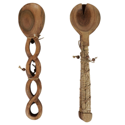 Couverts à salade bois d'acacia 30,5 cm 2 assortis lot de 2 | 10 pièces