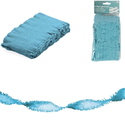 Folat guirlande torsadée papier crépon bleu clair 6 mètres | 24 pièces