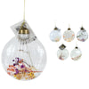 Pendentif décoratif fleurs séchées verre 13 cm 8 assortis | 48 pièces