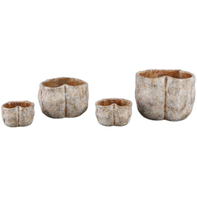Ptmd pot de fleur roddie crème 22 cm | 4 pièces
