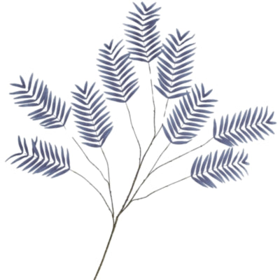 Daan branche artificielle en bois courbé feuille de palmier soie bleu 150 cm | 6 pièces