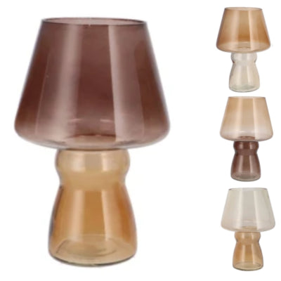 Vase Daan en bois courbé bicolore marron 25 cm 4 assortis | 4 pièces