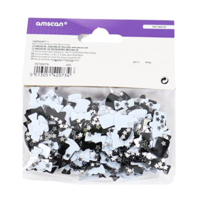Amscan chapeaux et nœuds à confettis métallisés noir et blanc 14 g | 48 pièces