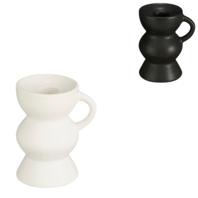 Bougeoir veneto noir et blanc 9,5 cm 2 assortis | 36 pièces