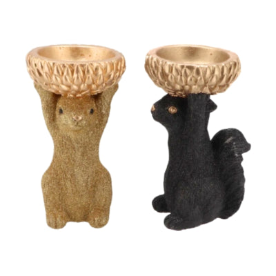 Daan bol en bois courbé Jingle écureuil noir doré 17 cm 2 assortis | 8 pièces