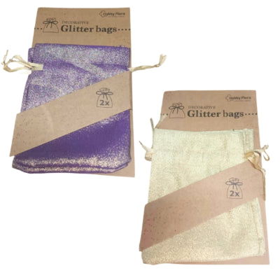 Hobby flora sacs cadeaux paillettes 6 assortis ensemble de 2 | 48 pièces
