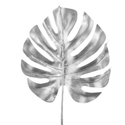 Hbx branche artificielle monstera couleur argent 72 cm | 20 pièces