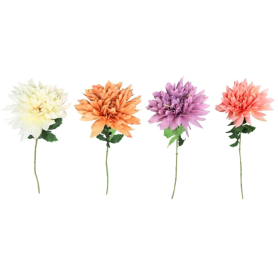 Fleur artificielle dahlia 69 cm 4 assortis | 24 pièces