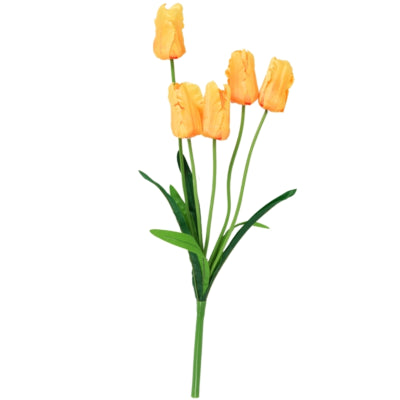 Fleur artificielle tulipe jaune 58 cm | 24 pièces