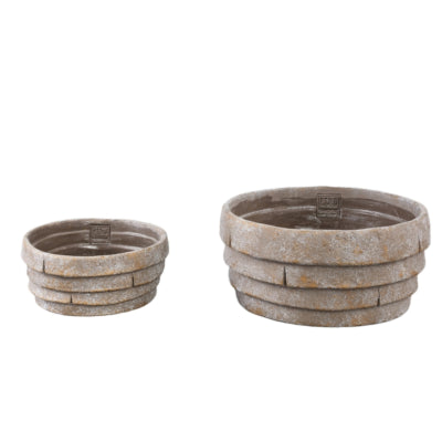 Ptmd pot de fleur bol shesheena gris s 18 cm | 16 pièces