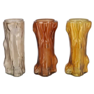 Daan vase en bois courbé arbre marron 14 cm 3 assortis | 12 pièces