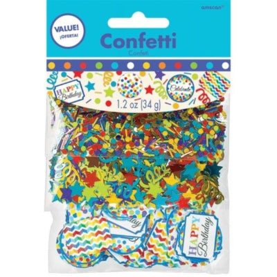 Amscan mélange de confettis joyeux anniversaire 34 gr. | 24 pièces