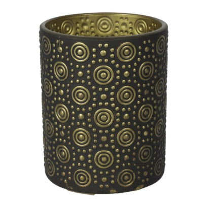 Photophore Countryfield Hailey l noir doré 12,5 cm | 12 pièces