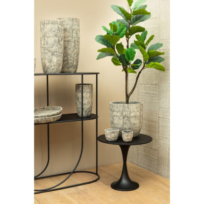 Ptmd pot de fleur jerell s marron 12 cm | 12 pièces