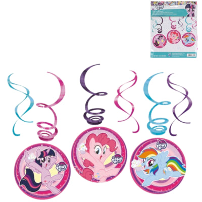 Amscan pendentif spirale mon petit poney 80 cm lot de 6 | 20 pièces