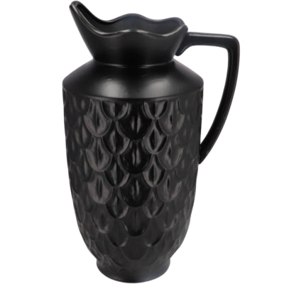Vase boa en bois courbé Daan avec anse noir 45 cm | 2 pièces