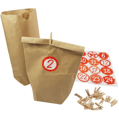 Calendrier de l'Avent coffret cadeau diy rouge 26 cm | 24 pièces