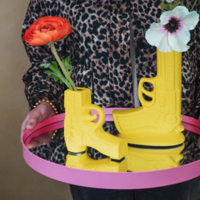Vase Housevitamin jaune fluo mat 12 cm | 6 pièces