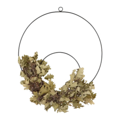 Daan décoration murale en bois courbé cercle chêne métal noir 40 cm | 24 pièces